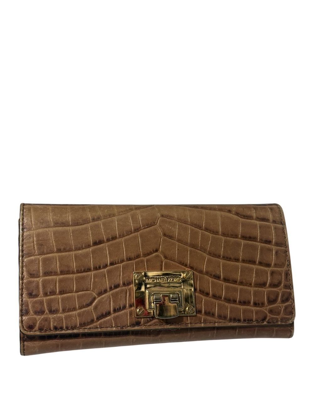 Michael Kors Brown Croc-Embossed Leather Wallet in good condition - Picture 14 of 16